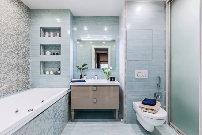 combinazione di colori di un bagno combinato