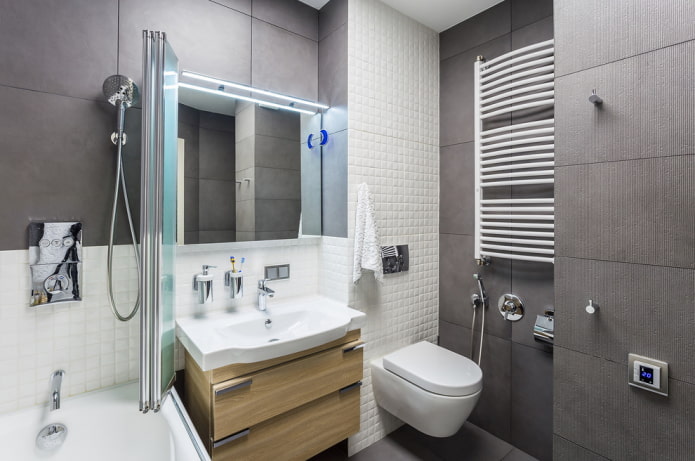 progettazione e suddivisione in zone di un bagno combinato