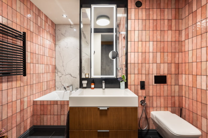 combinazione di colori di un bagno combinato