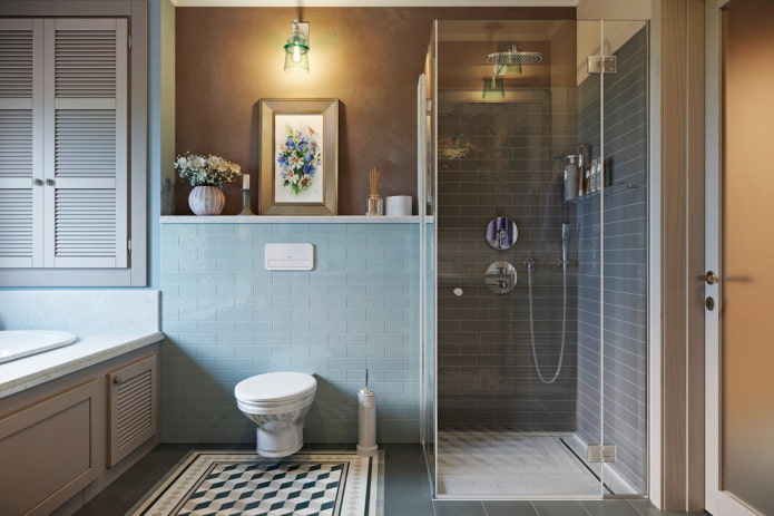 design degli interni del bagno combinato