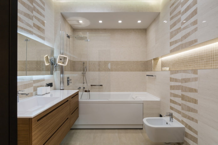 design degli interni del bagno combinato