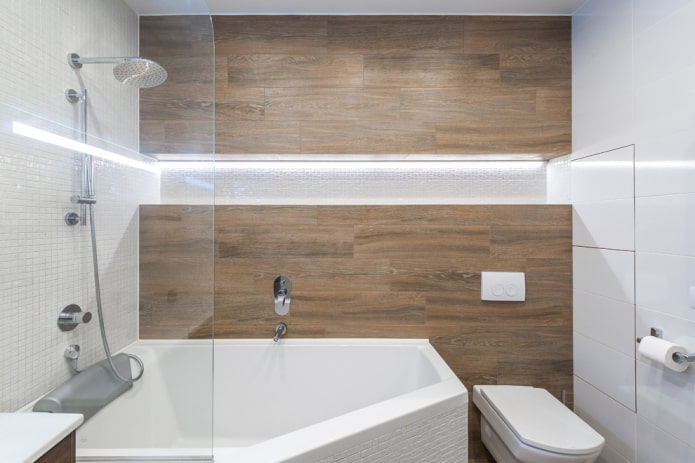 design degli interni del bagno combinato
