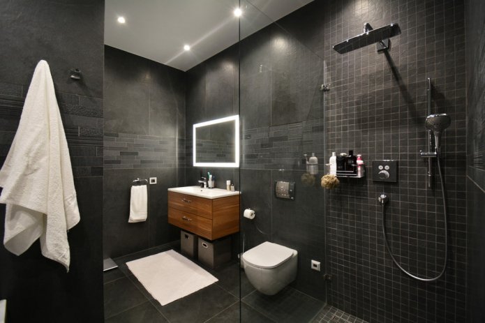 combinazione di colori di un bagno in stile minimalismo