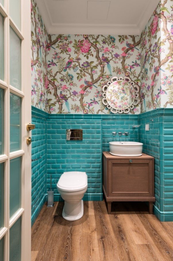 carta da parati in bagno