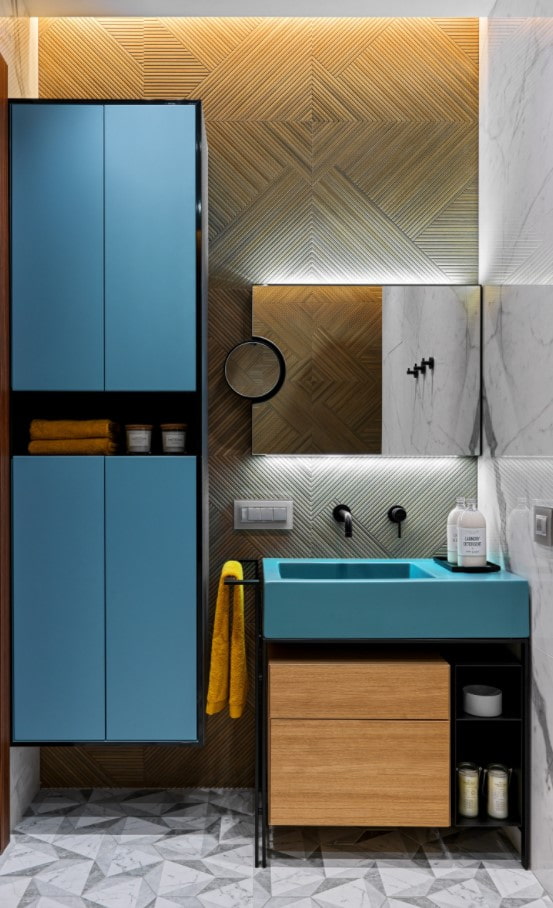 lavandino blu all'interno