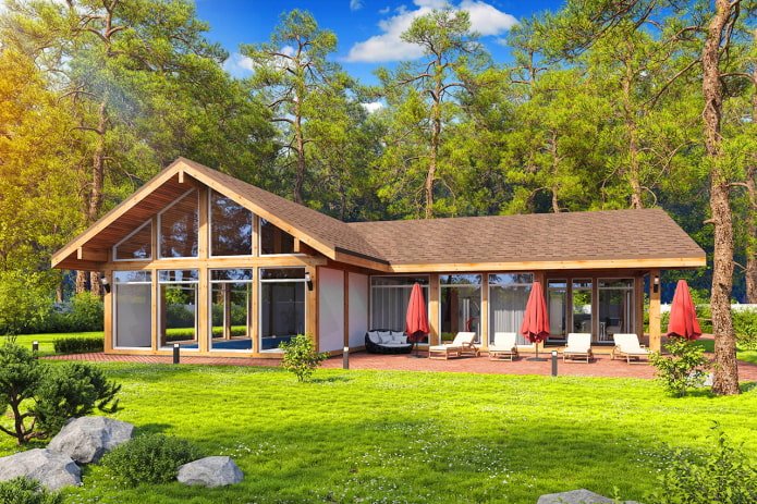 casa a un piano in stile a graticcio