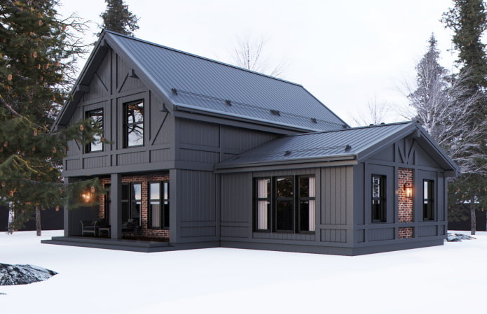 casa nera in stile scandinavo