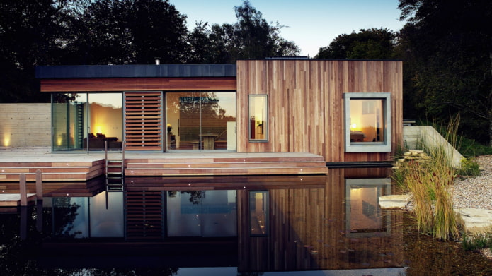 casa in legno in stile high-tech