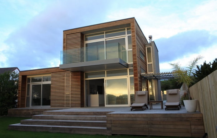 casa in legno in stile high-tech