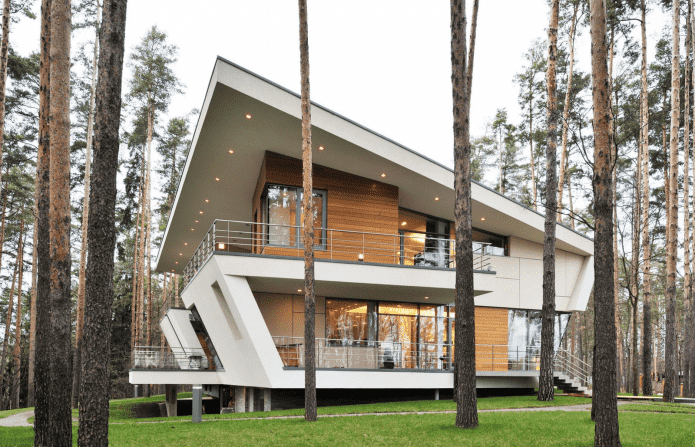 casa a falda singola in stile high-tech