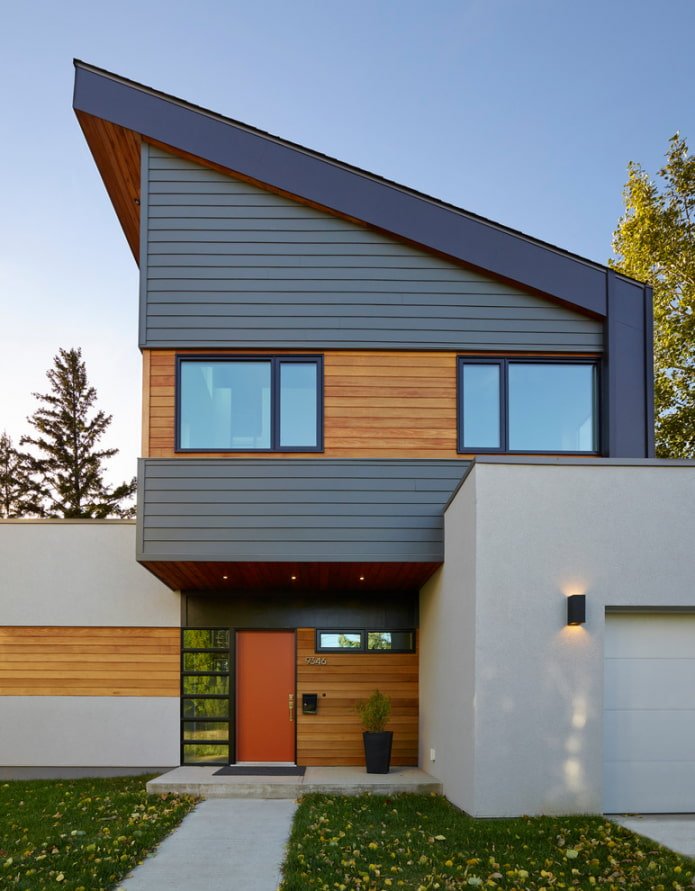 casa a falda singola in stile hi-tech