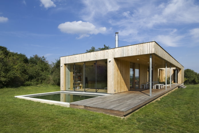 casa con terrazza in stile high-tech