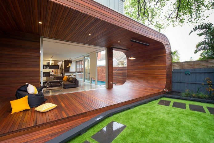 casa con terrazza in stile high-tech