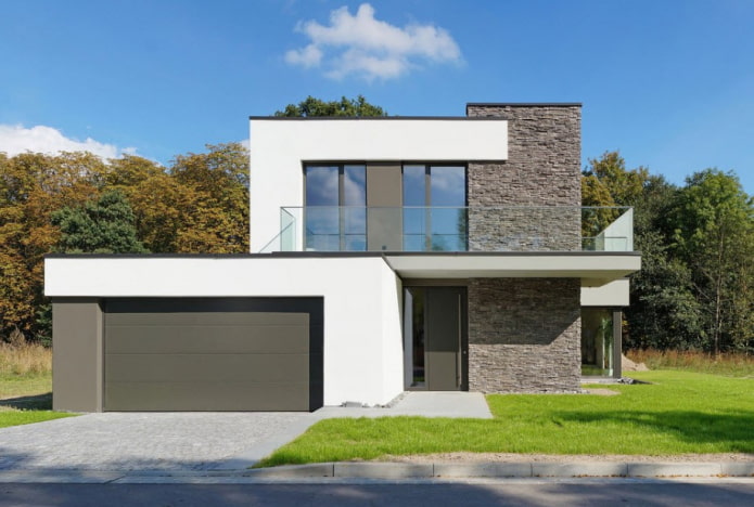 casa con tetto piano in stile high-tech