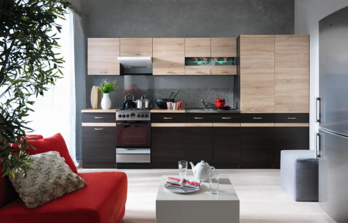 cucina in rovere Sonoma con wengé