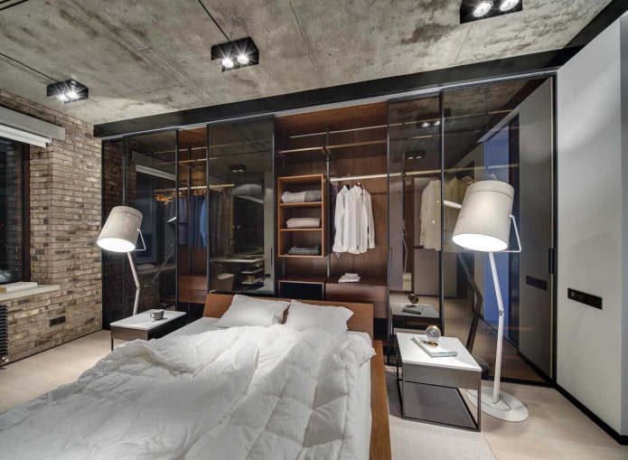 design della cabina armadio in stile loft