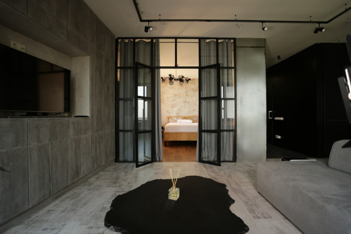 porte in vetro per interni in stile loft