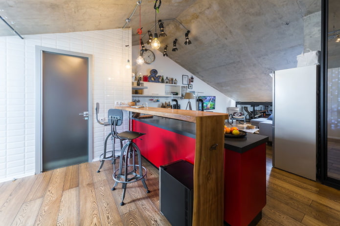 porte grigie in un interno in stile loft