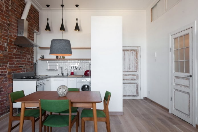 porte interne in cucina in stile loft
