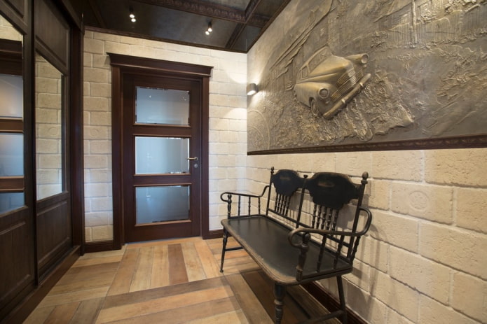 porta con vetro all'interno in stile loft