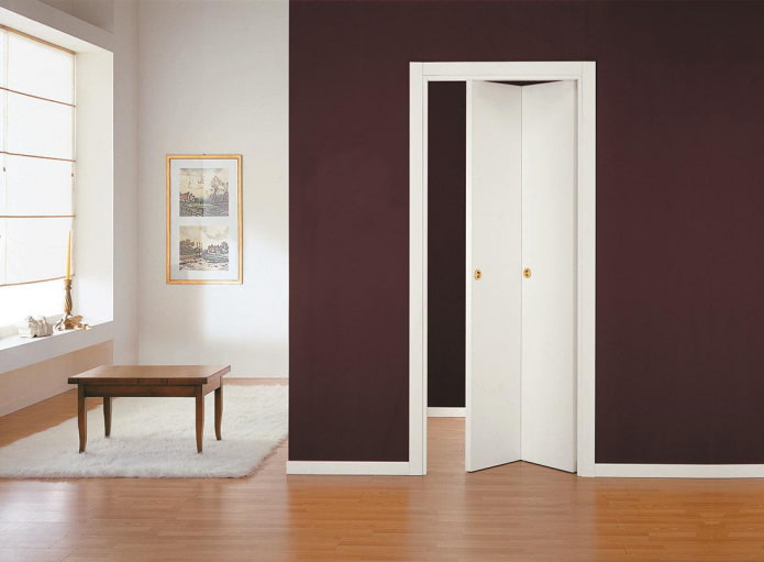porta a soffietto all'interno
