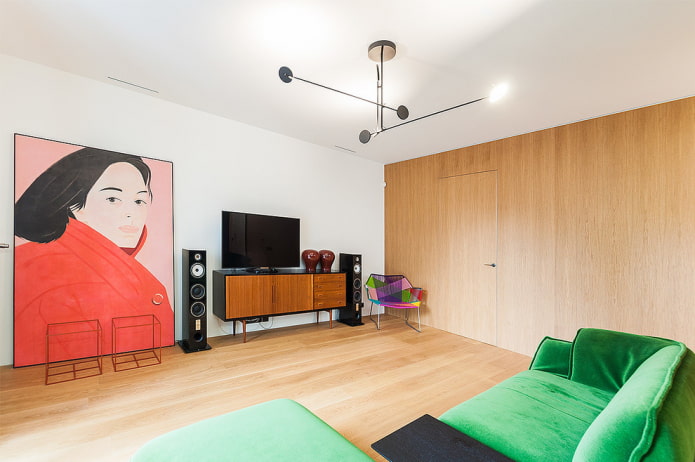porte all'interno del soggiorno in stile moderno