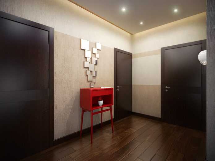 porte color wengé in abbinamento al pavimento negli interni