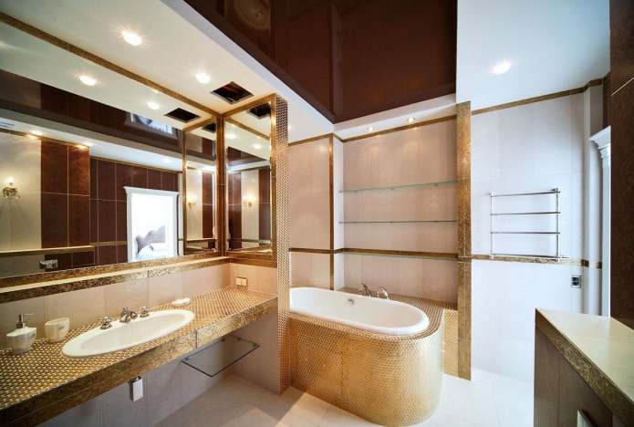 struttura elastica bicolore nel bagno