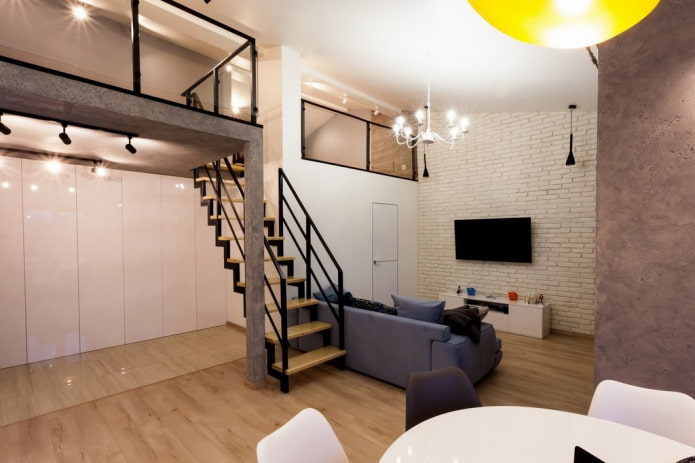 interior design di uno studio su due livelli