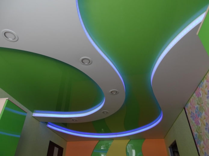 struttura elastica a due livelli con illuminazione di contorno
