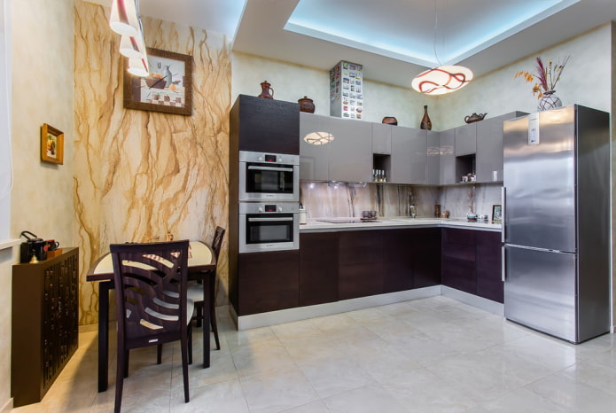 design a due livelli con illuminazione in cucina