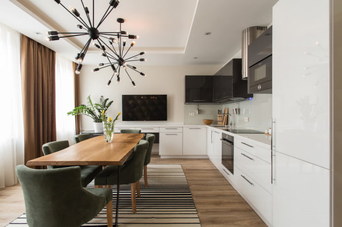 design opaco a due livelli in cucina