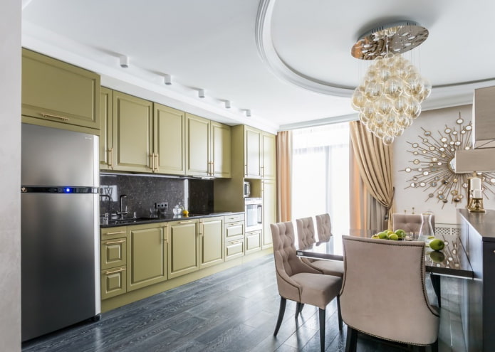 struttura semicircolare a due livelli in cucina