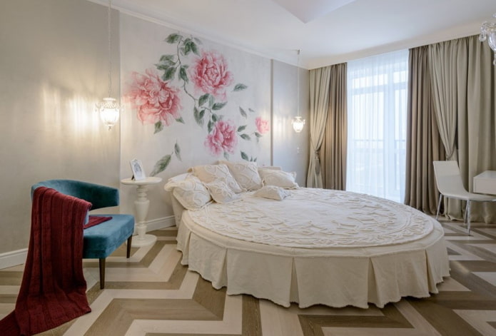 letto matrimoniale ovale all'interno