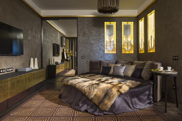 letto matrimoniale rotondo all'interno