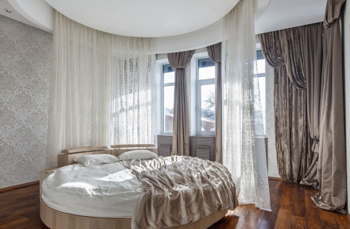 letto matrimoniale rotondo all'interno
