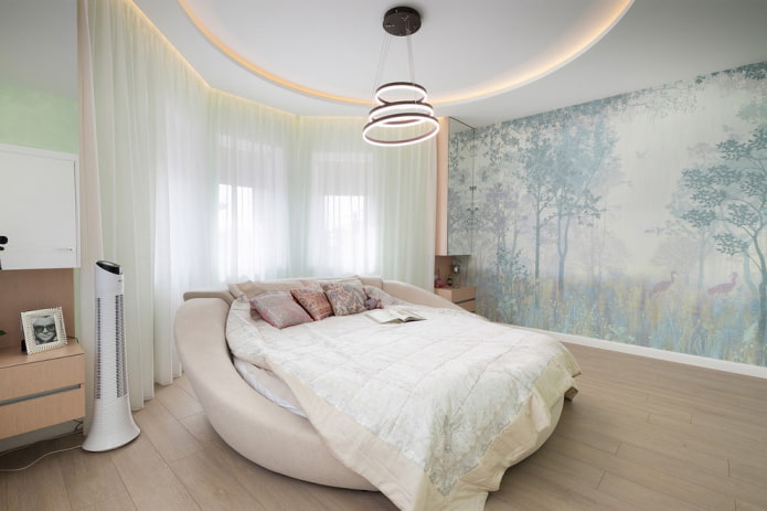 letto matrimoniale rotondo all'interno