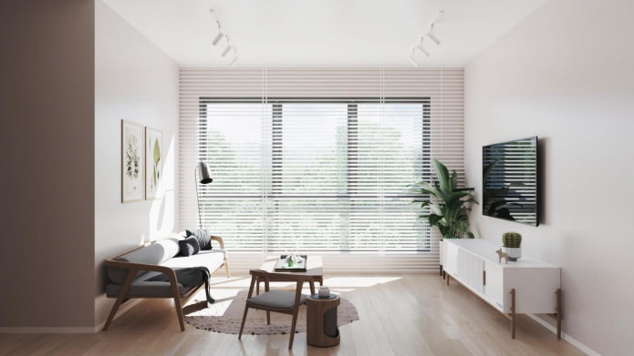 interno con pareti bianche