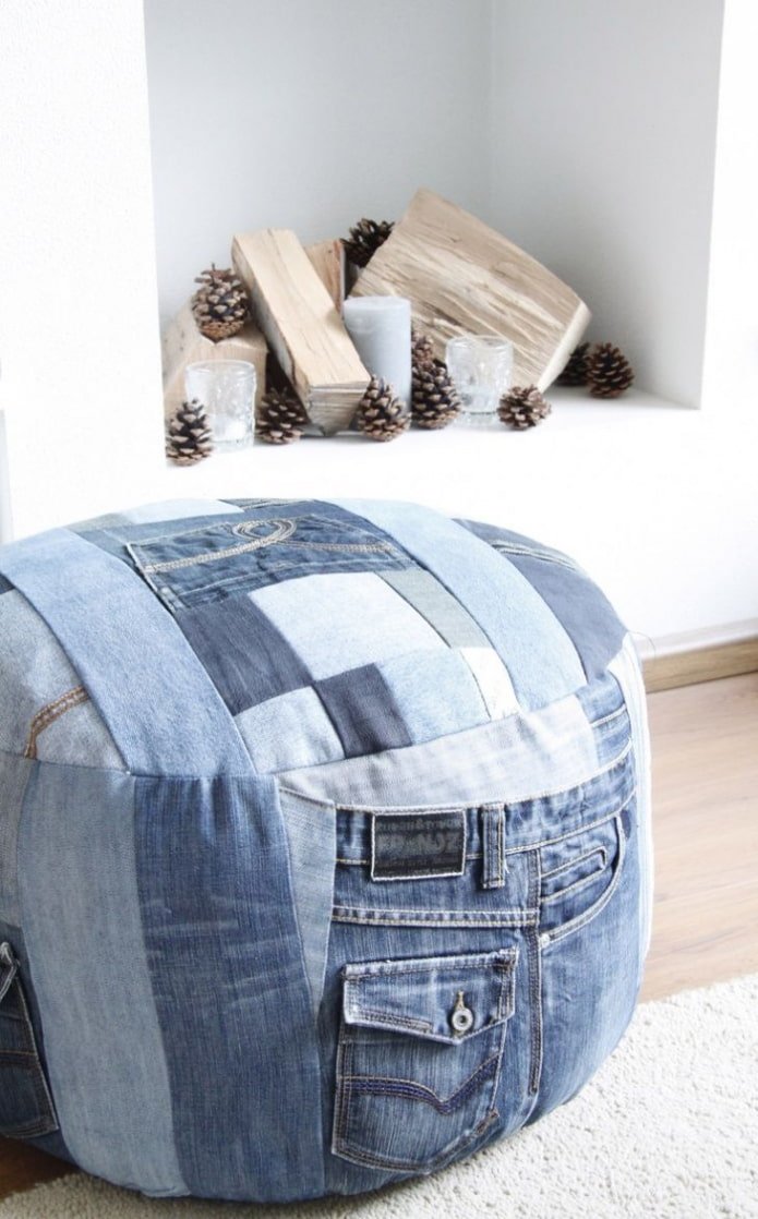 Pouf in jeans