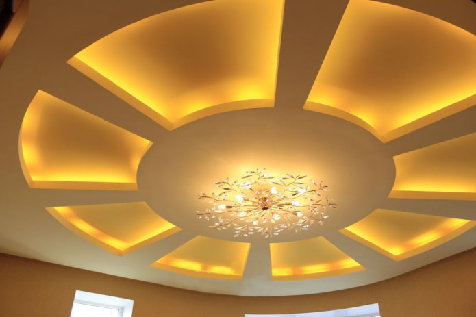 struttura del soffitto figurata con retroilluminazione