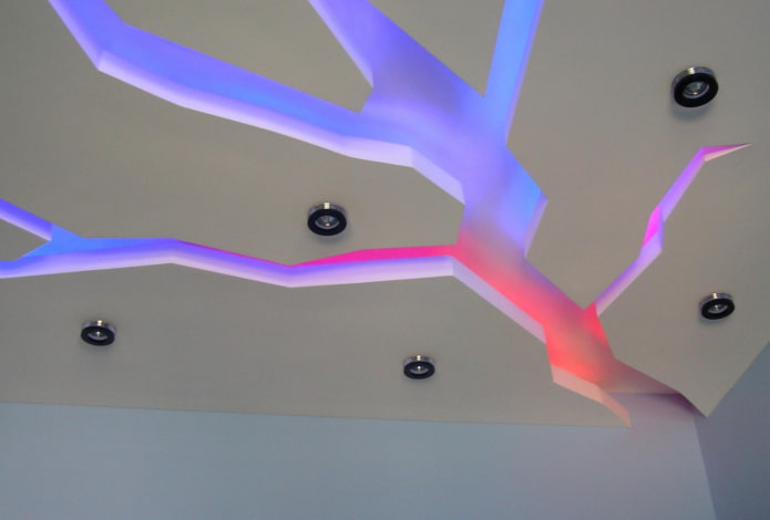 struttura a soffitto figurata con retroilluminazione