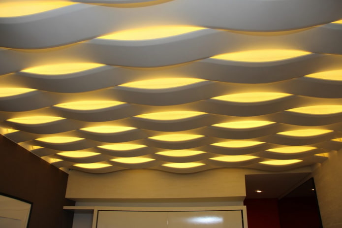 struttura del soffitto riccia a forma di onda