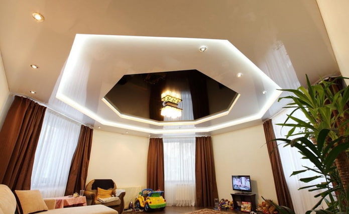 struttura del soffitto figurata a forma di poligoni