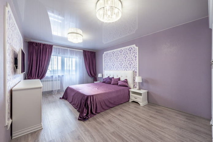 decorazione camera da letto lilla