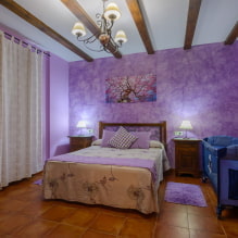 Bellissima camera da letto viola all'interno-1