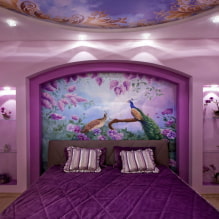Bellissima camera da letto viola all'interno-4