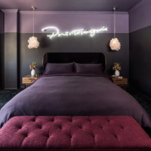 Bellissima camera da letto viola all'interno-5