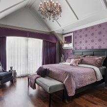 Bellissima camera da letto viola all'interno-6