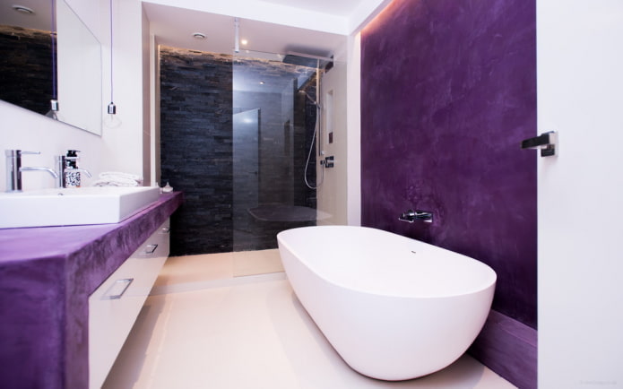 bagno bianco e viola