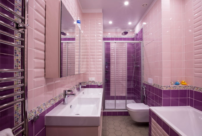 Bagno rosa e viola